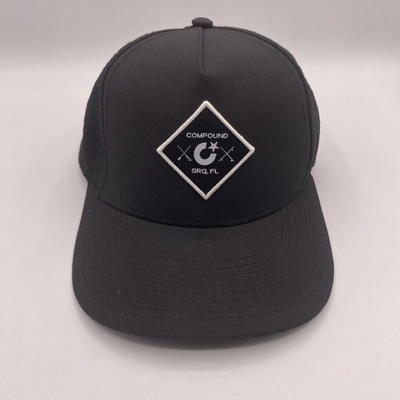 Compound Skate Surf Paddle Fly Fishing Florida Sarasota Black Hat Snapback Cap - Picture 1 of 7